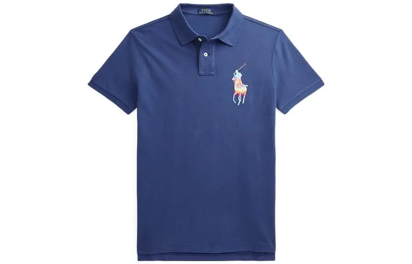 Polo Ralph Lauren Big Pony SS22 Polo Shirt Custom Slim Fit Men's Marine Blue