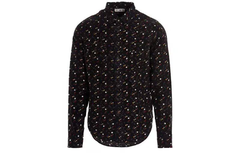 Saint Laurent star-print press-stud shirt