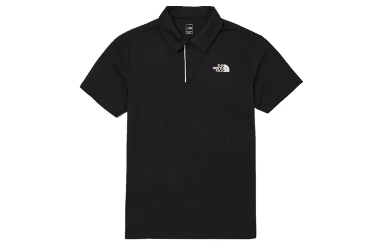 THE NORTH FACE Polo Shirts Men's Black Polo Collar Moderate Straight Fit
