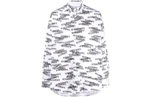 Vetements Shirts Men's White Lapel Moderate Shirt