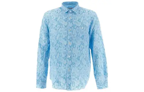 KENZO Shirts Men's Blue Pointed Collar Moderate Other