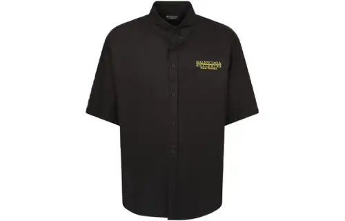 Balenciaga Shirts Men's Black Lapel Moderate Other