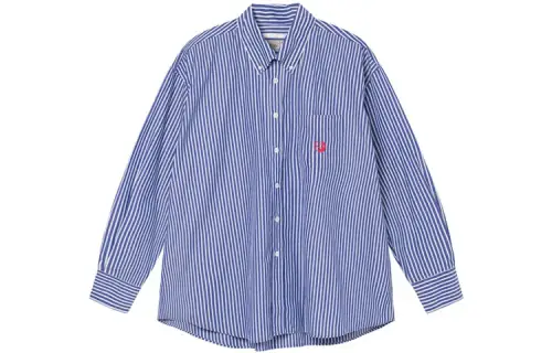 Stussy X OUR LEGACY Shirts Men's Blue Square Collar Moderate Shirt