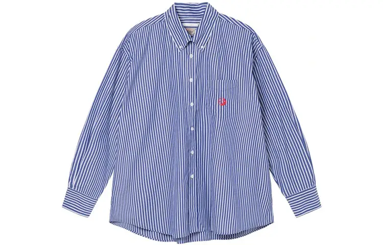 Stussy X OUR LEGACY Shirts Men's Blue Square Collar Moderate Shirt
