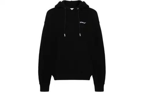 OFF WHITE Logo Embroidered Drawstring Hoodie