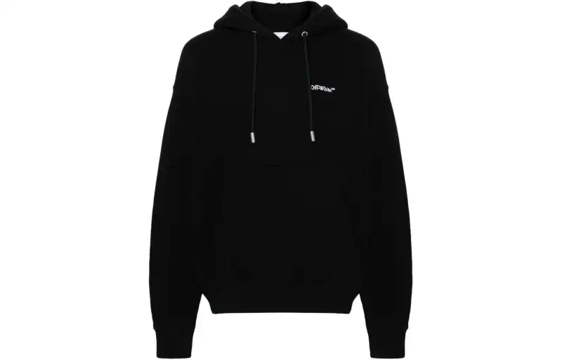 OFF WHITE Logo Embroidered Drawstring Hoodie
