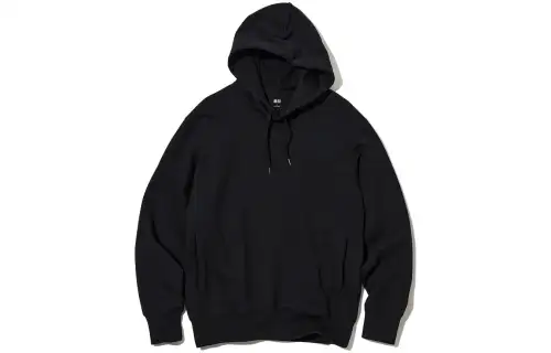 UNIQLO Sweatshirts Unisex Black Hooded Moderate Regular