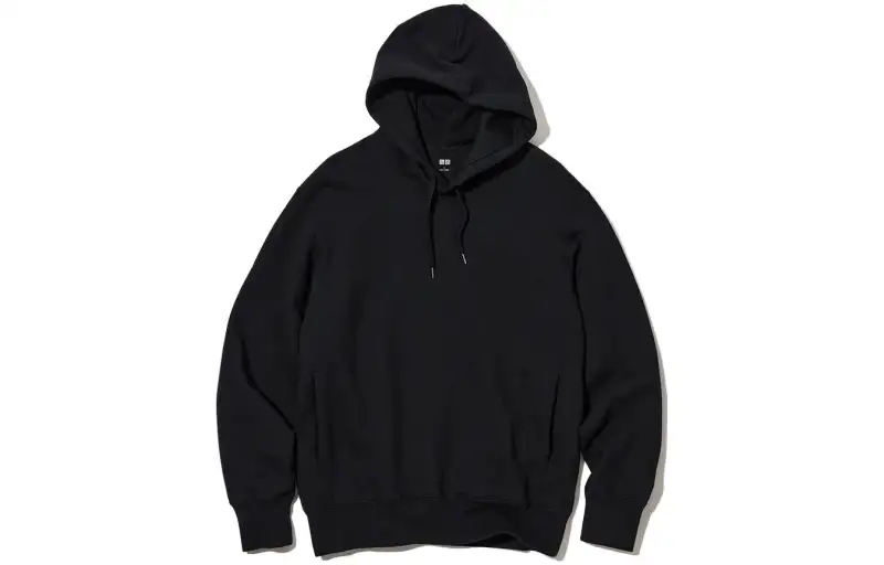 UNIQLO Sweatshirts Unisex Black Hooded Moderate Regular