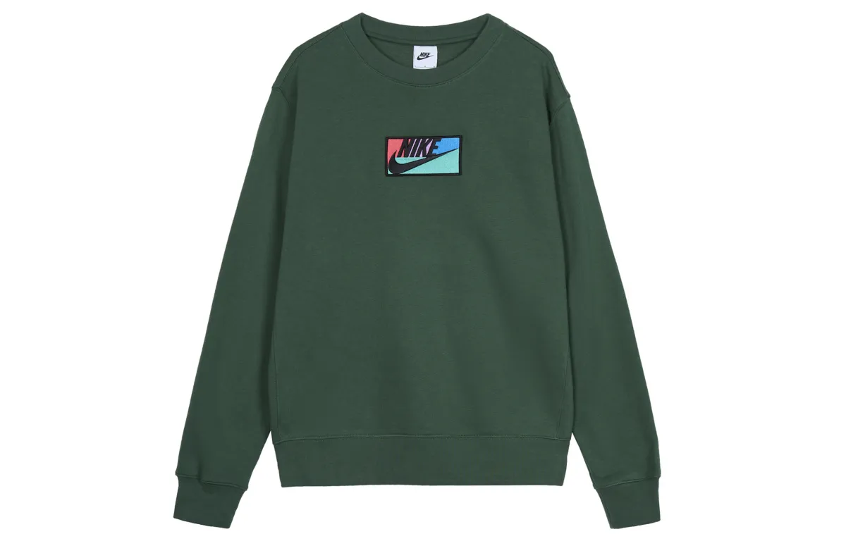 Nike Sweatshirts Men's Fir Green Crew Neck Moderate Regular
