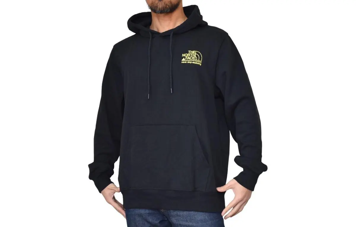 THE NORTH FACE Hooded Comfortable Casual Letter Fleece Lined Long Sleeved Sweatshirt Men's Black