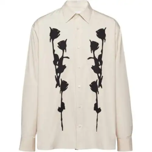 PRADA Cotton Shirt Shirt Men's Sand
