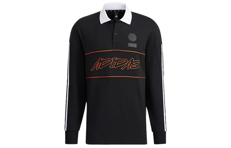 Adidas Polo Shirts Men's Black Polo Collar Moderate Straight Fit