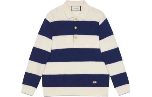 GUCCI Polo Shirt Men's Blue White