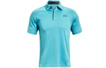 Under Armour Tech Polo Shirts Men's Lake Blue Polo Collar Moderate Straight Fit