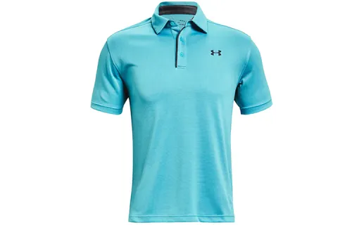 Under Armour Tech Polo Shirts Men's Lake Blue Polo Collar Moderate Straight Fit