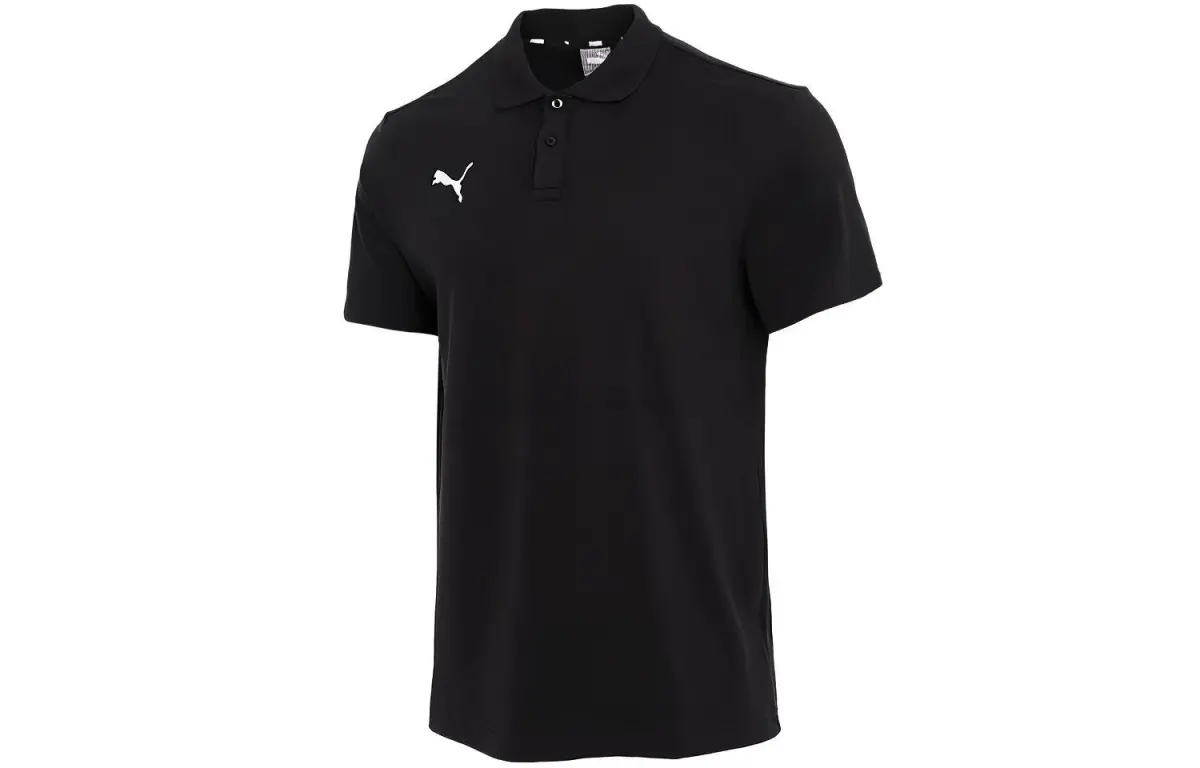 PUMA Polo Shirts Men's Black Polo Collar Moderate Straight Fit