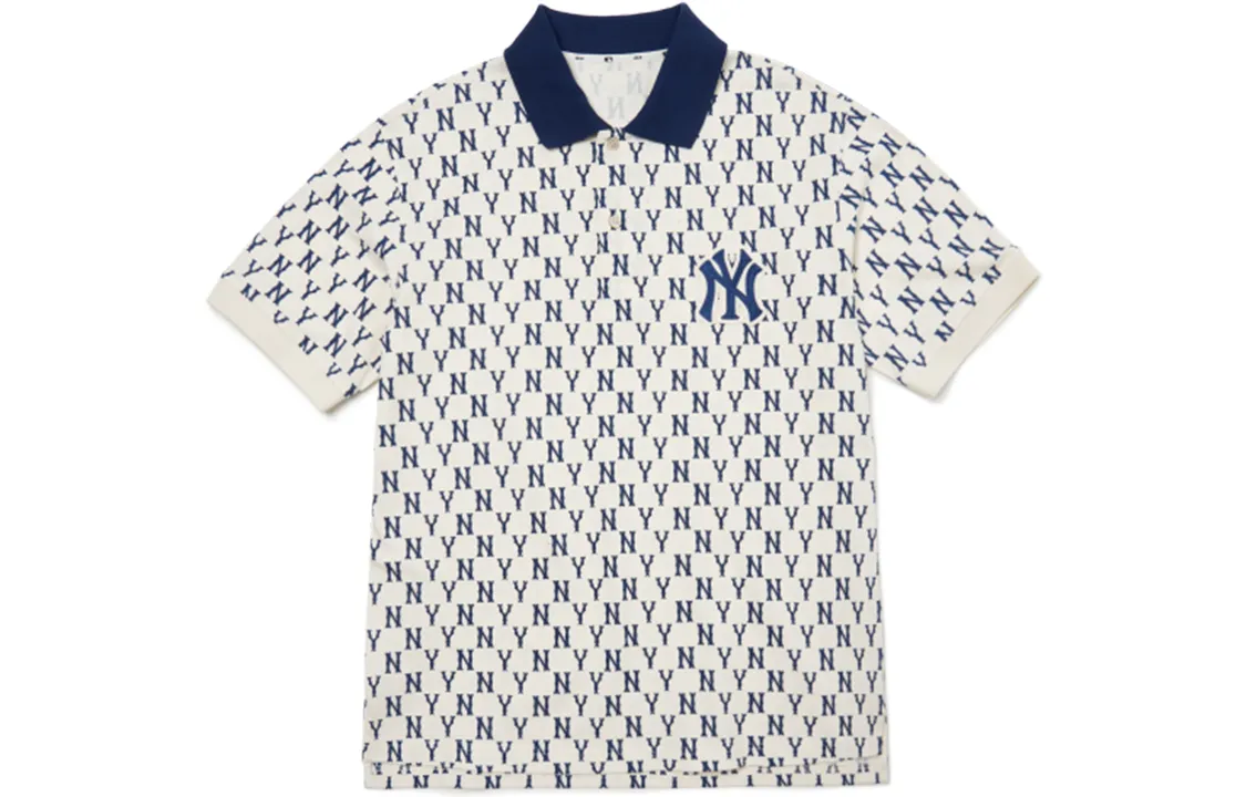 MLB Basic Logo Polo Shirts Men's White Moderate