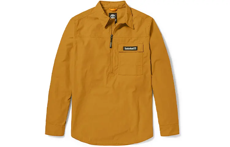 Timberland Men Casual Half-Zip Shirt Wheat