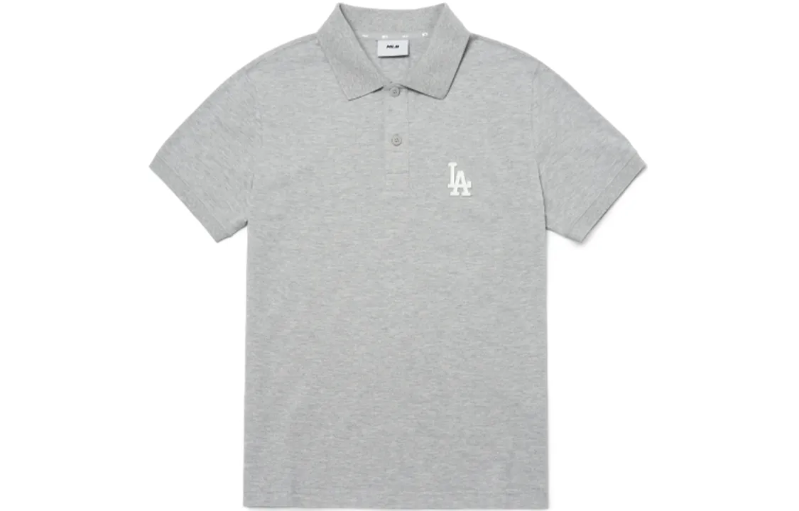 MLB Los Angeles Dodgers Polo Shirts Men's Gray Polo Collar Moderate Straight Fit