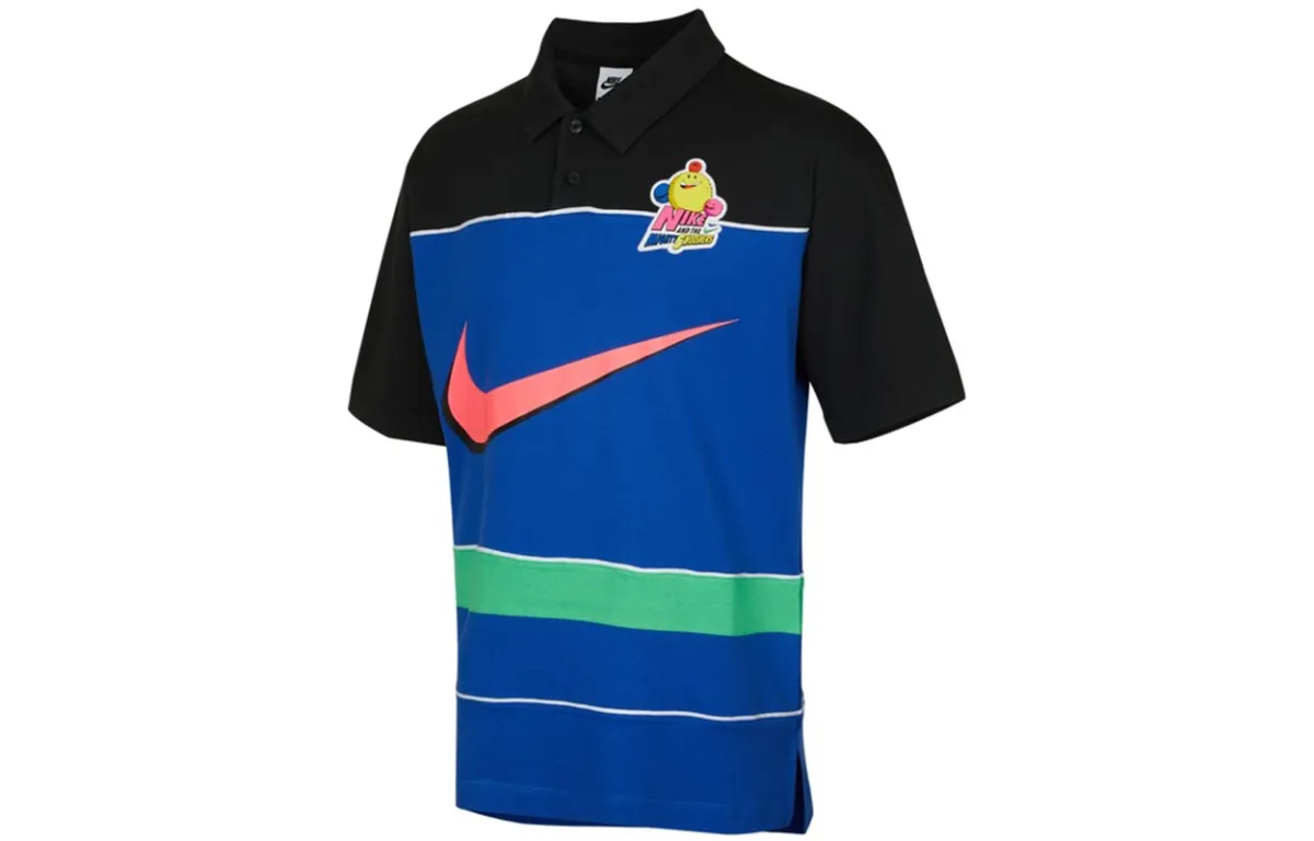 Nike Polo Shirts Men's Blue Polo Collar Moderate Straight Fit