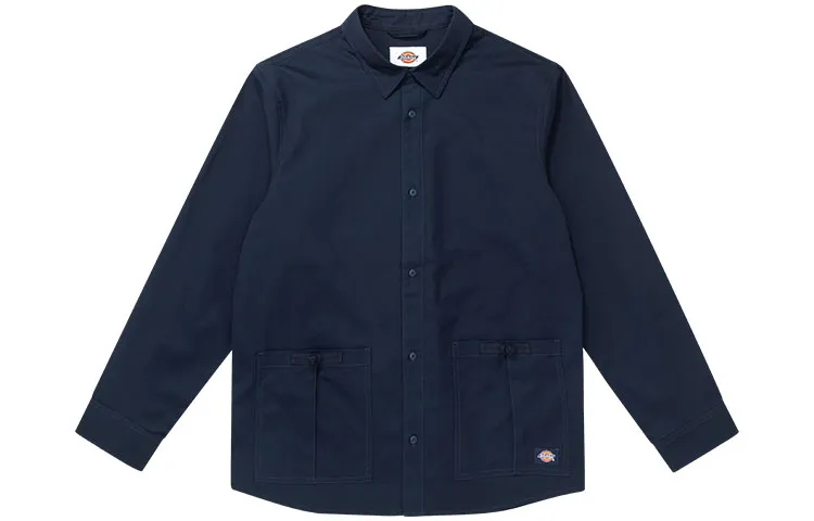 Dickies Shirts Unisex Dark Marine Blue Lapel Moderate Shirt