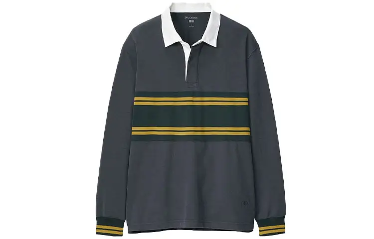 UNIQLO X JW Anderson Uniqlo Jw Anderson Co Branded Series Polo Shirts Men's Asphalt Gray Polo Collar Moderate Straight Fit