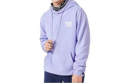 Skechers Hooded Thickened And Fleece Lined Sports Pullover Loose Fit Sweatshirt Unisex Sweet Lavender