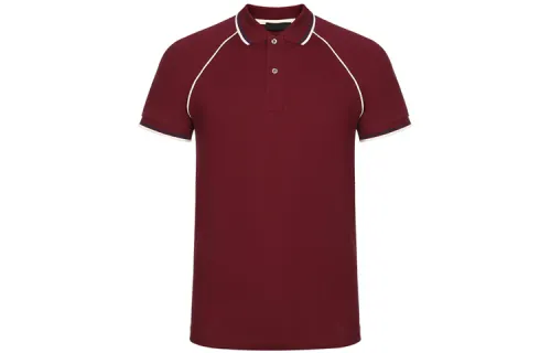 PRADA Polo Shirts Men's Burgundy Polo Collar Moderate Straight Fit