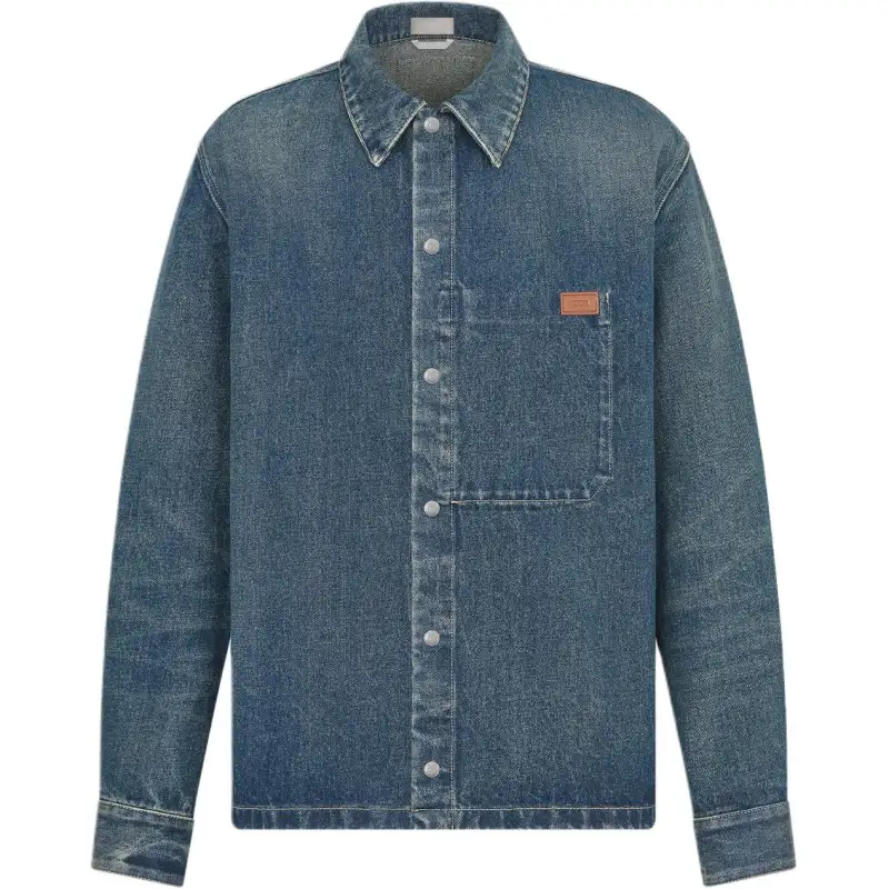 DIOR Shirts Men's Blue Pointed Collar Moderate Other