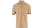 GUCCI Polo Shirts Men's Khaki Polo Collar Moderate Straight Fit
