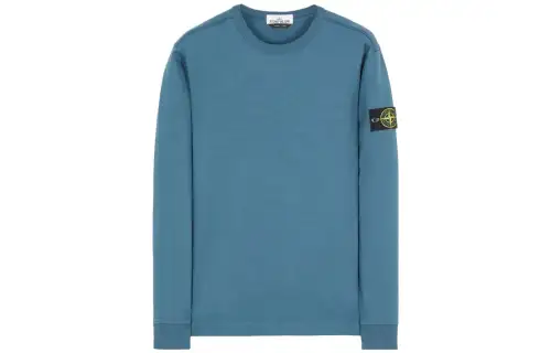 STONE ISLAND Sweatshirts Men's Blue Crew Neck Moderate Regular