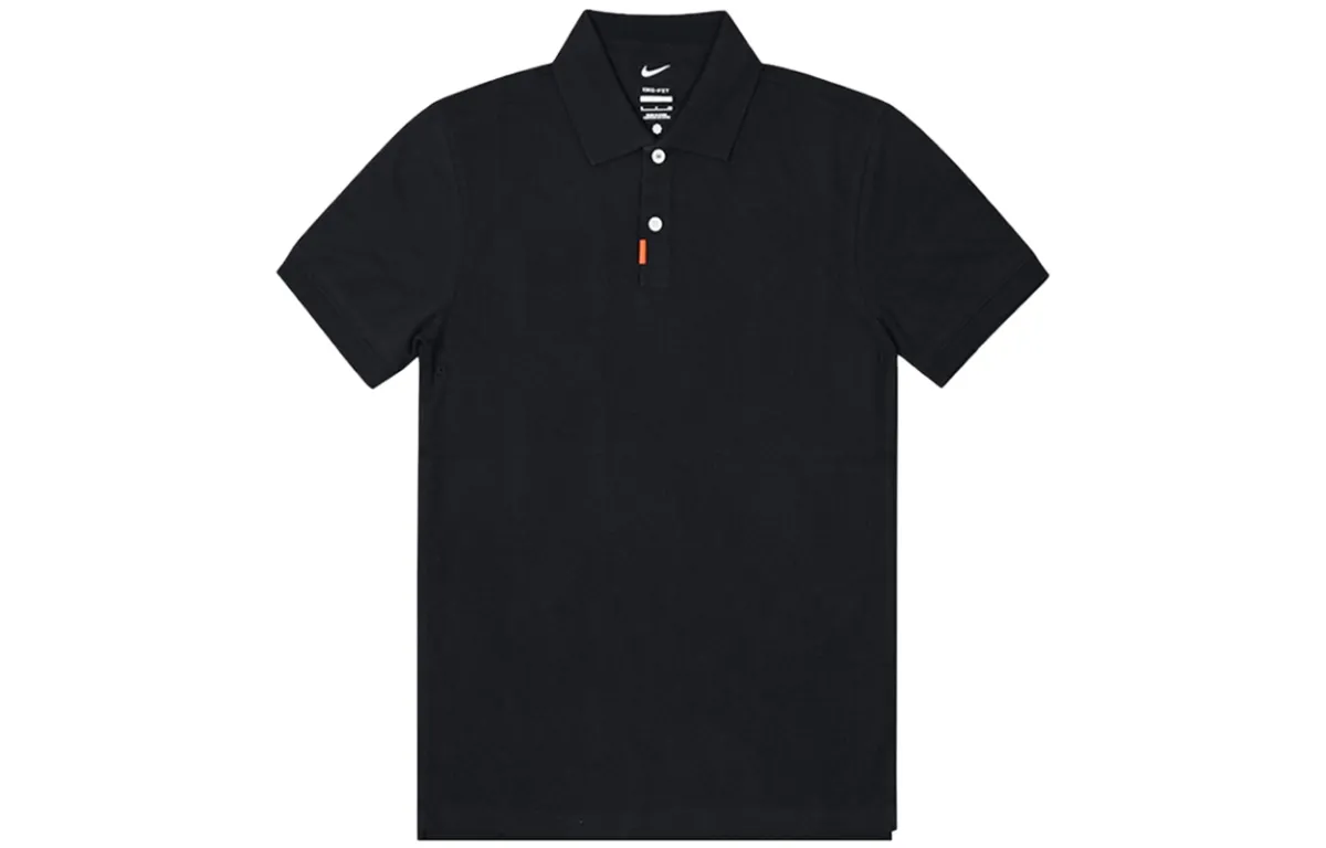 Nike Polo Shirts Men's Black Polo Collar Moderate Straight Fit