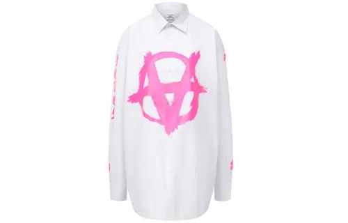 Vetements Shirts Unisex White Pointed Collar Moderate Other