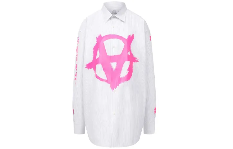 Vetements Shirts Unisex White Pointed Collar Moderate Other