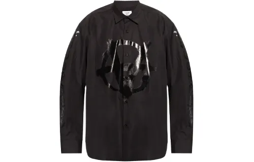 Vetements Shirts Men's Black Pointed Collar Moderate Shirt