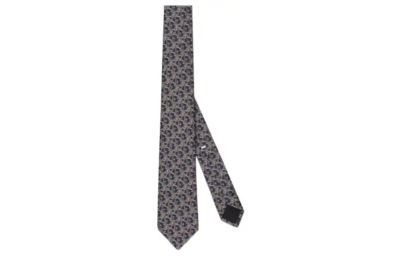 DIOR Ties Men's Marine Blue/Brown