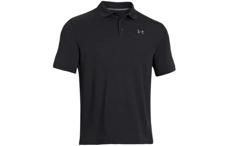 Under Armour Performance Polo Shirts Men's Black Polo Collar Moderate Straight Fit