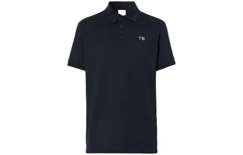 Burberry Polo Shirts Men's Ink Blue Polo Collar Moderate Straight Fit
