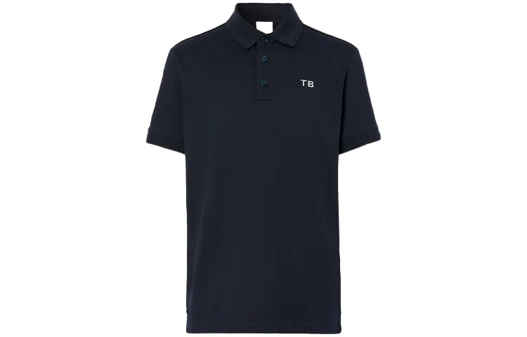 Burberry Polo Shirts Men's Ink Blue Polo Collar Moderate Straight Fit