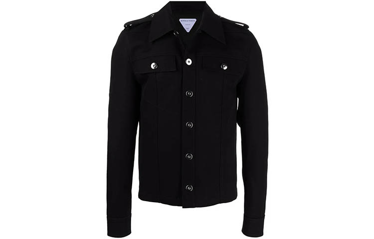 Bottega Veneta Shirts Men's Black Lapel Moderate Other
