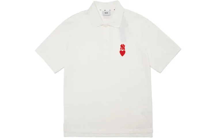 MLB Basic Logo Polo Shirt Men's Ivory White