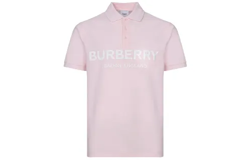 Burberry Polo Shirts Men's Pink Polo Collar Moderate Straight Fit