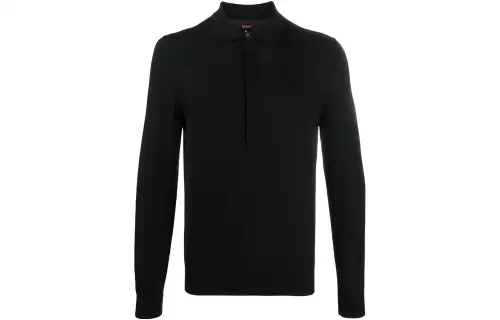 GUCCI Polo Shirts Men's Black Crew Neck Moderate Straight Fit