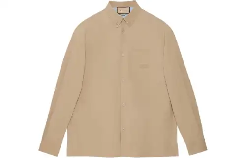 GUCCI Logo Embroidered Long Sleeve Shirt