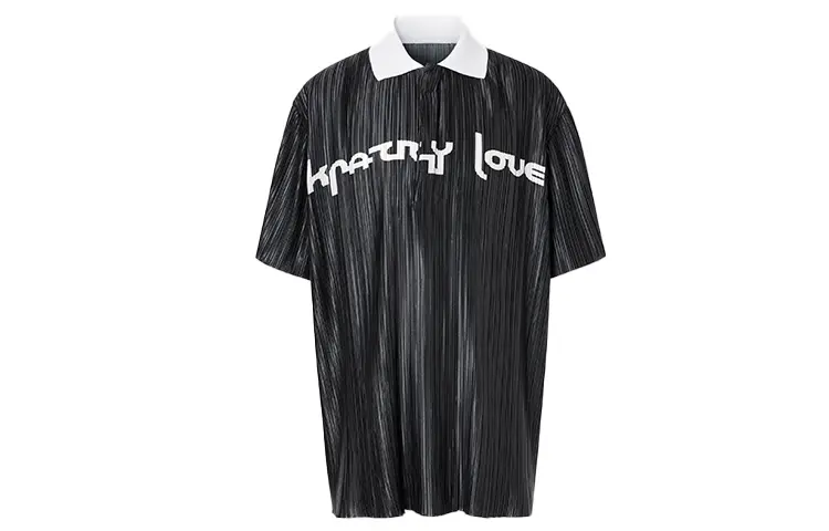 Burberry Polo Shirts Men's Black Polo Collar Moderate