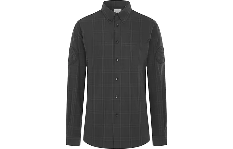 Burberry Shirts Men's Black Lapel Moderate Other