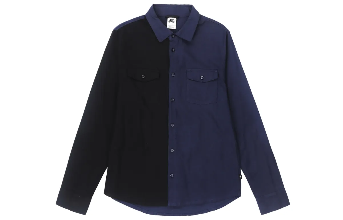 Nike Shirts Men's Navy Blue Lapel Moderate Shirt
