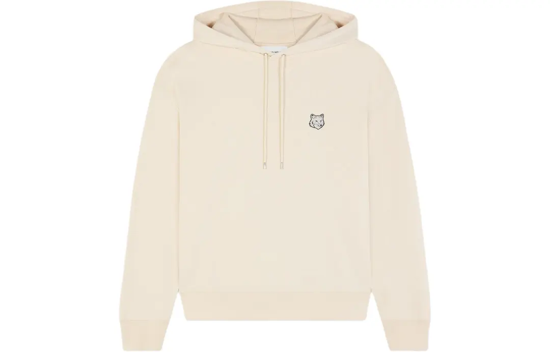Maison Kitsuné Fox Head Patch Drawstring Hoodie