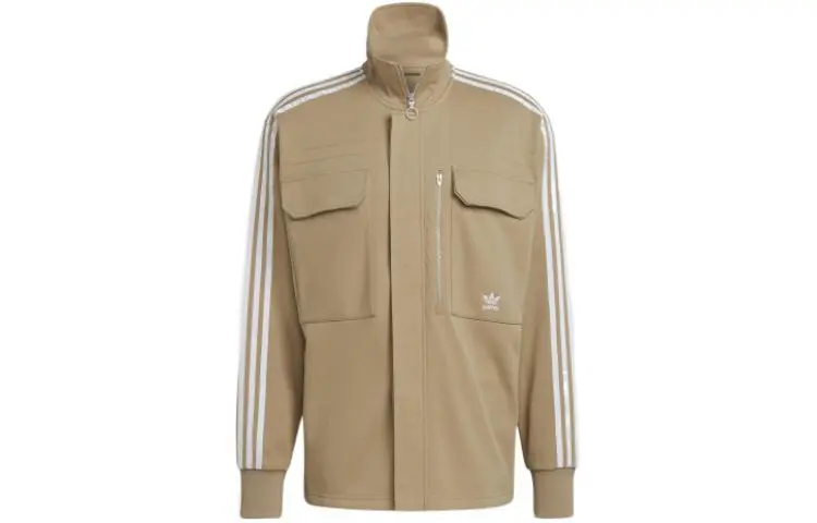 Adidas Originals Shirts Men's Khaki Stand Collar Moderate Other