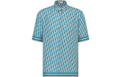 DIOR Quarterly New Products Shirts Men's Blue Lapel Moderate Other
